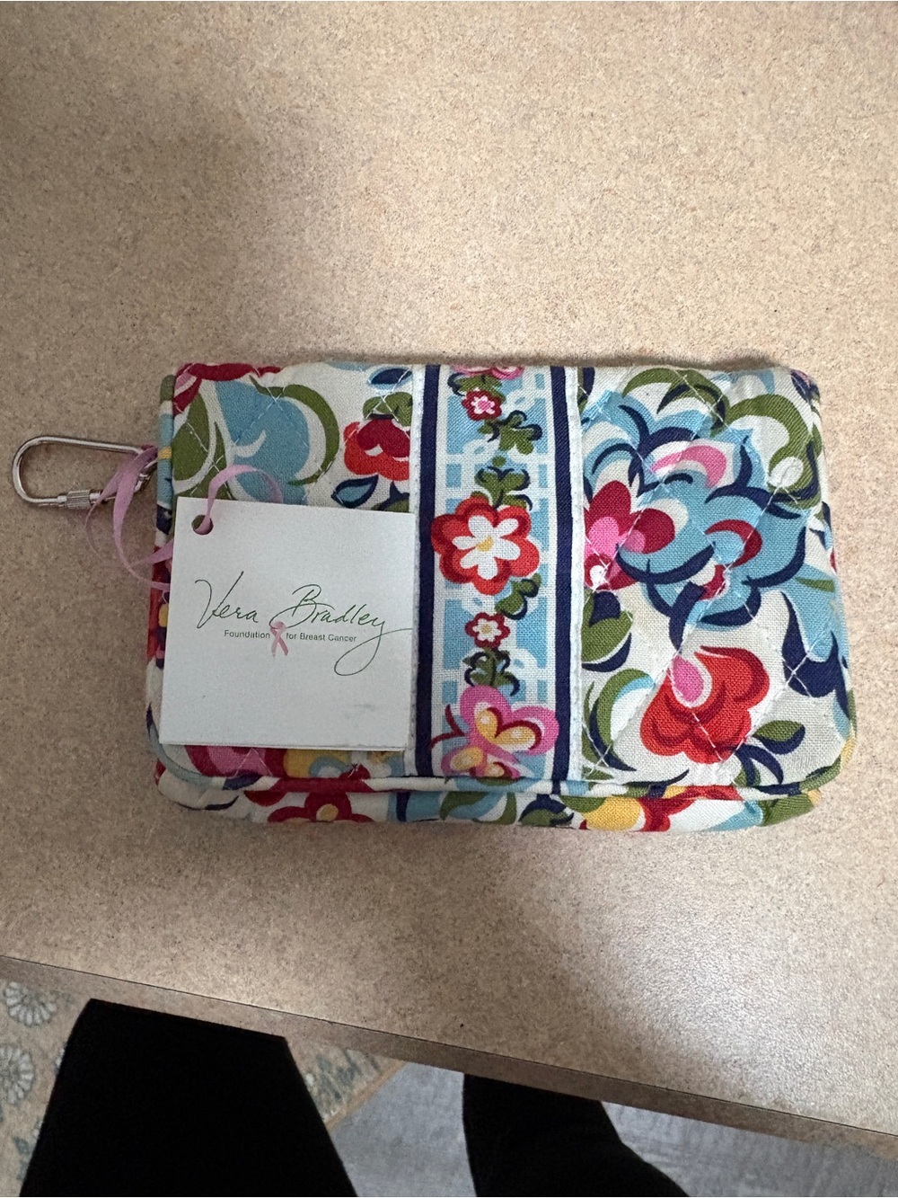 Vera Bradley Floral Wristlet in White, Blue, Pink, Red, Green